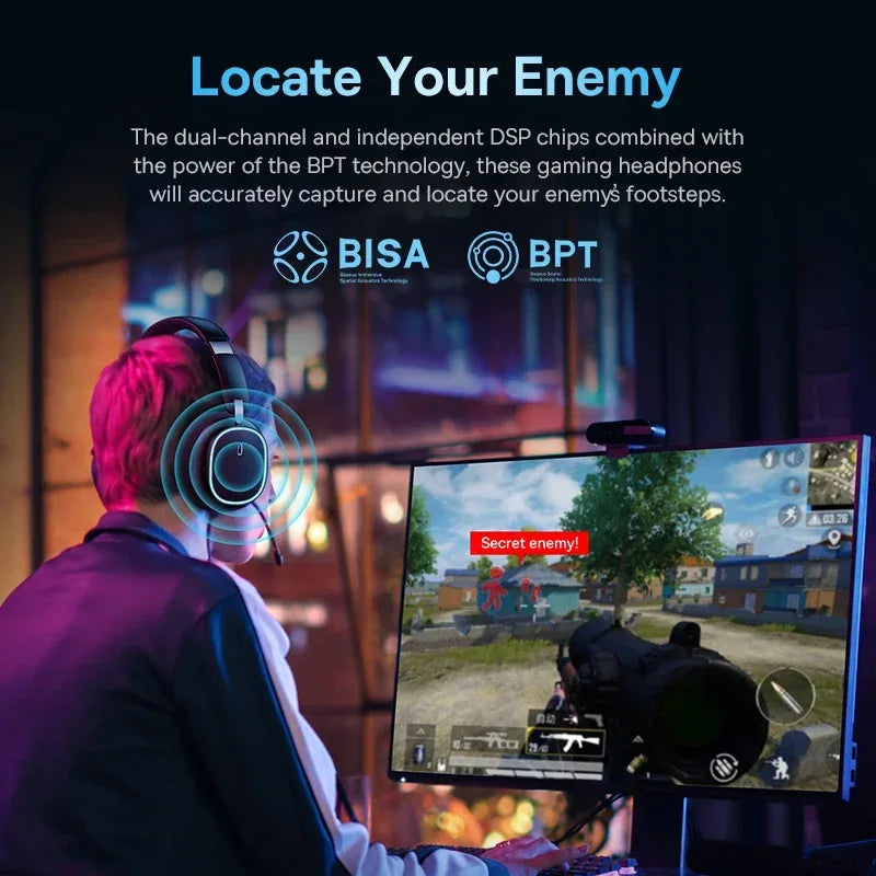 Wireless Gaming Headset Bluetooth 5.3 40mm Driver Tidesmit 01 Tidesmit