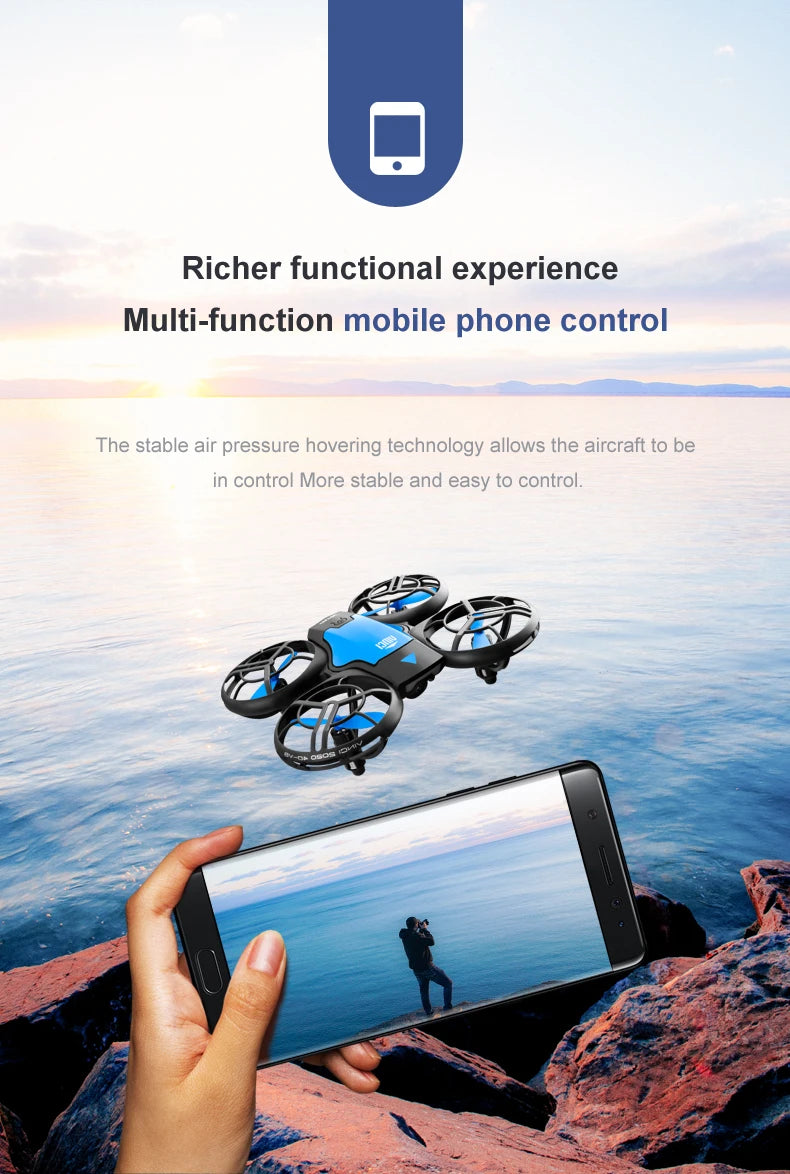 4K Camera Drone for Kids - Gesture Control Foldable Quadcopter Blue Tidesmit