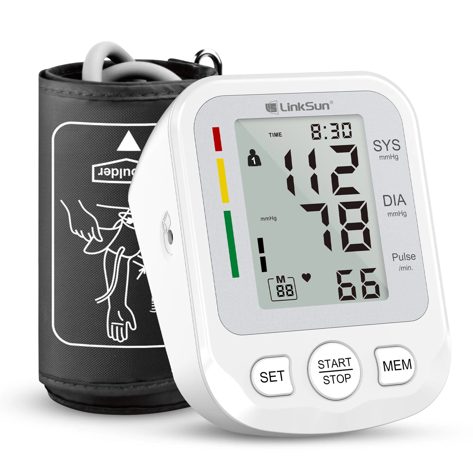 LinkSun Blood Pressure Monitor 2005 Tensiometer Upper Arm Automatic Digital BP Measuring Device Blood Pressure Guage kit 2005-1