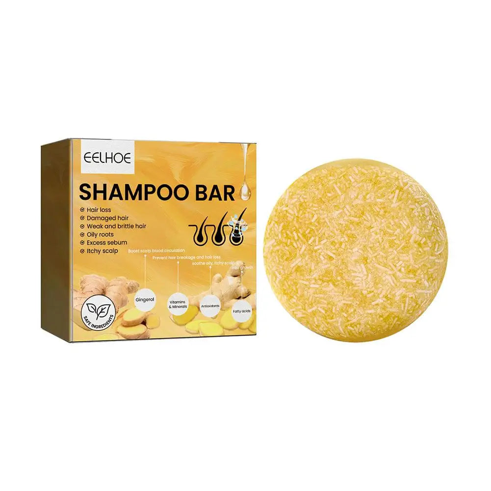 Ginger Hair Shampoo Bar,Natural Organic Ginger Soap for Hair Growth,Anti Hair Loss,Refreshing & Hydrating,Deep Cleansing Scalp
