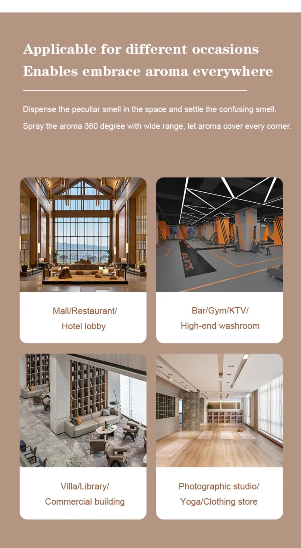 Hotel Lobby Smart Essential Oil Diffuser App Control Waterless Aroma Diffuser 3000m³ Scent Machine Aromatherapy Air Freshener