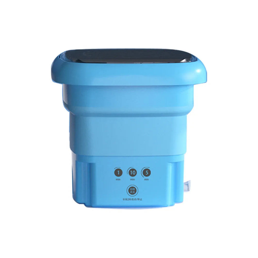Tidesmit 2025 portable folding washing bucket showing compact storage and laundry dryer drying function, side view
