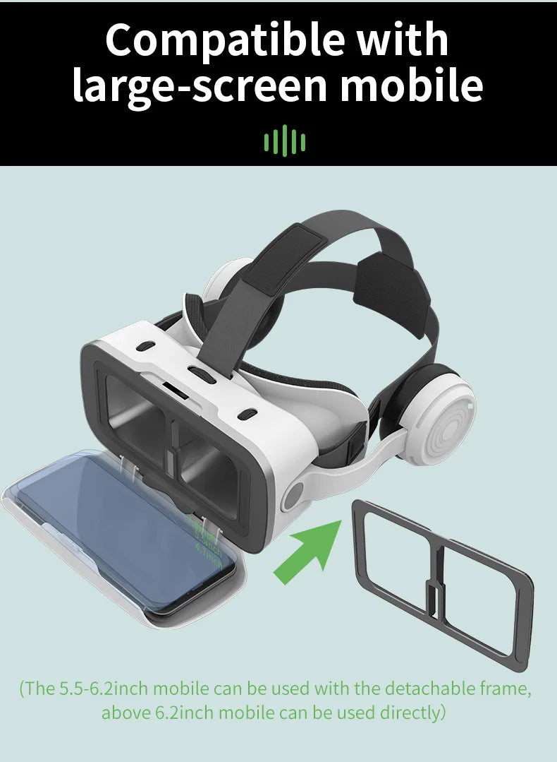 VR Headset for Smartphones - Immersive 3D Glasses with Remote Controller Tidesmit