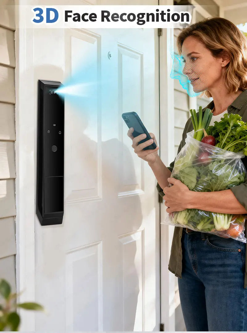 TTLOCK Smart Door Lock WiFi 3D Facial Recognition Electronic Lock Password Security Lock With Camera Biometric Door Lock For Hom