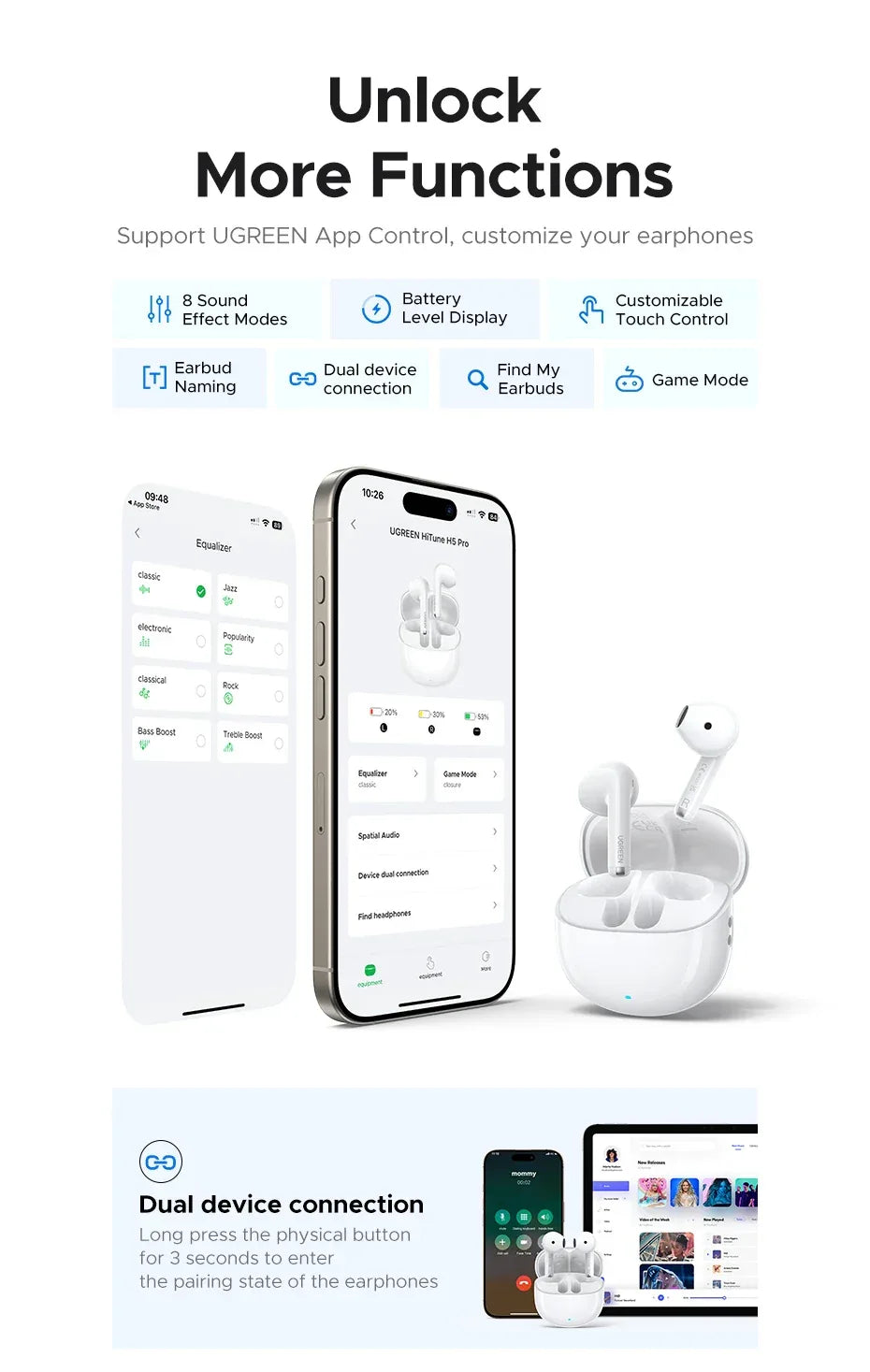 Wireless Bluetooth Earbuds, 35H Playtime ANC In-Ear | Tidesmit Tidesmit