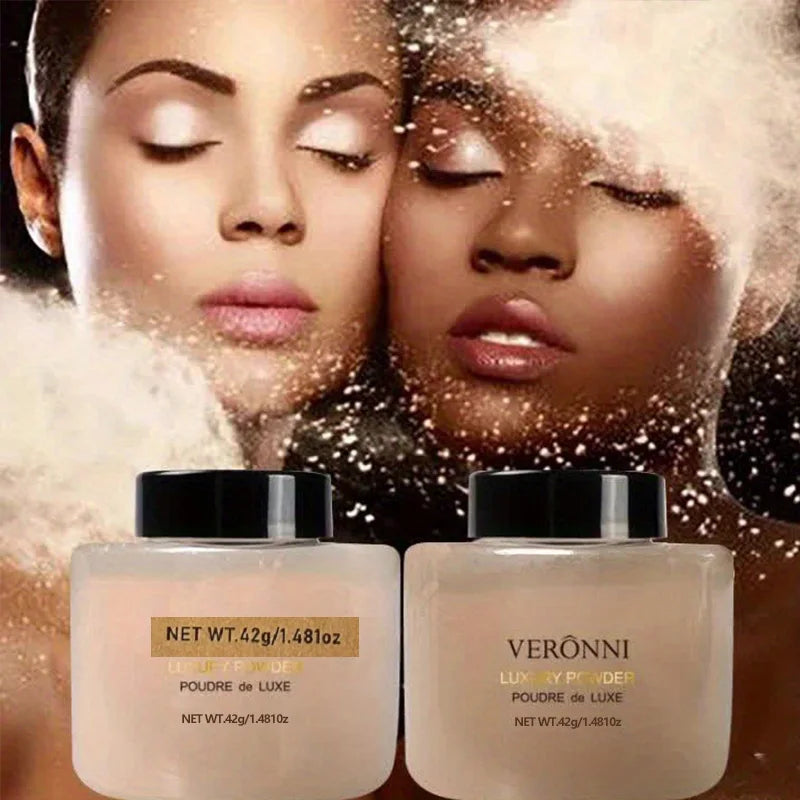 Tidesmit Banana Luxury face makeup loose powder bottle showing oil-control texture detail for matte foundation finish