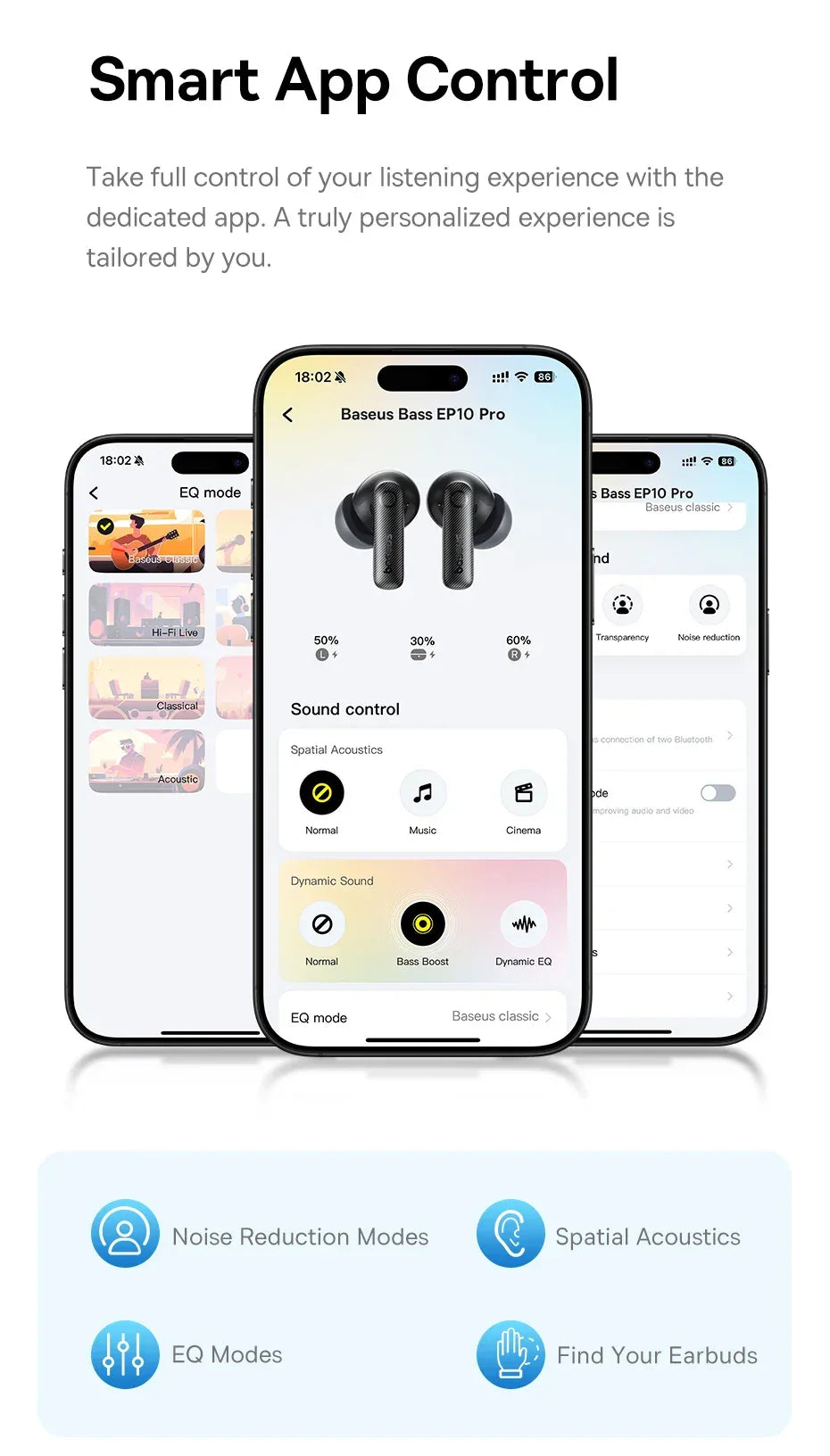 Tidesmit 50dB ANC Wireless Earbuds | Hi-Res Audio Bluetooth TWS Tidesmit