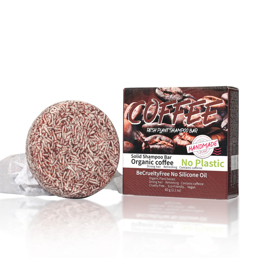 J+60g Coffee Solid Shampoo Moisturizing Cleaning Decontamination Oil Control Dandruff Removing Hair Care Soap
