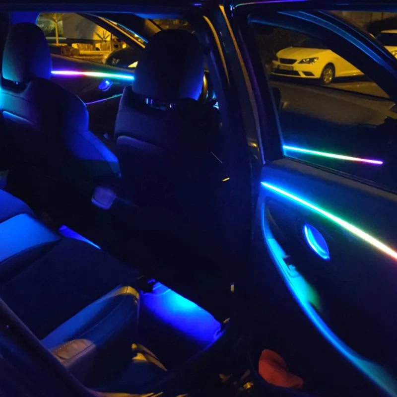 Car LED Ambient Lighting Kit – 64 RGB Color Acrylic Atmosphere Tidesmit