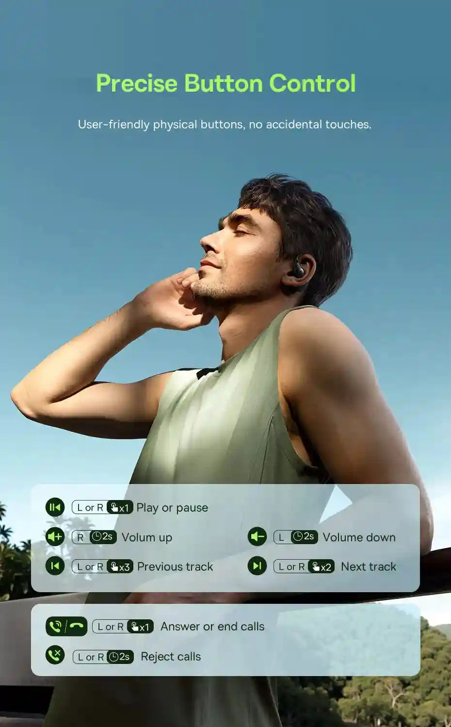 Wireless Sport Earbuds: Bluetooth 5.4 Hi-Res Open-Ear Headphones Tidesmit