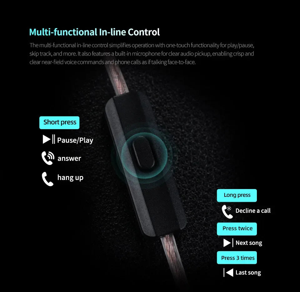 KZ Castor Tunable Bass HiFi Wired Earphones by Tidesmit Tidesmit
