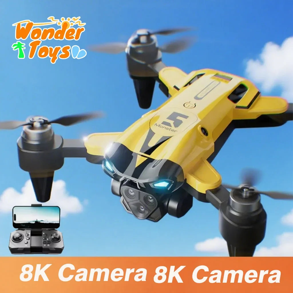 4K Camera Drone with GPS, Obstacle Avoidance, and Foldable Frame - Yellow Tidesmit