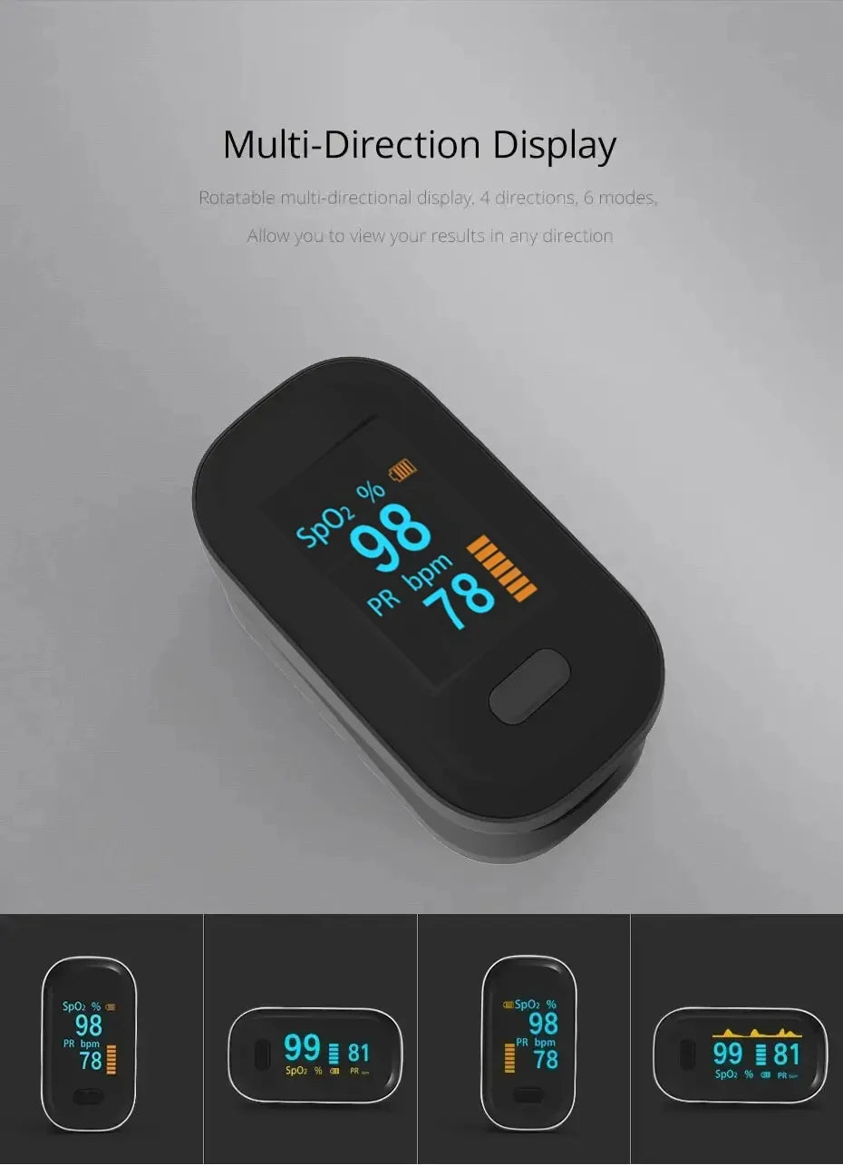 Finger Pulse Oximeter Medical Portable Blood Oxygen Oxymetre Heart Rate Saturation Meter OLED Oximetro De Dedo