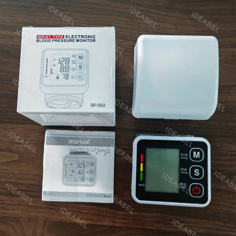 Mini Portable Battery Blood Pressure Machine Wrist Sphygmomanometer Digital Electronic Heart Rate BP Tensiometer