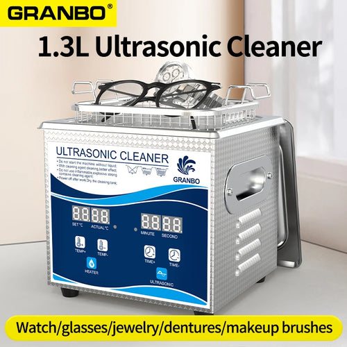 Tidesmit 1.3L Ultrasonic Jewelry Cleaner with 120W Digital Degas Heater for Glasses, Rings, and Watches