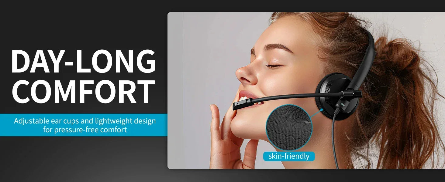 USB PC Headset with Microphone | Tidesmit Office Audio | Model 01 Tidesmit