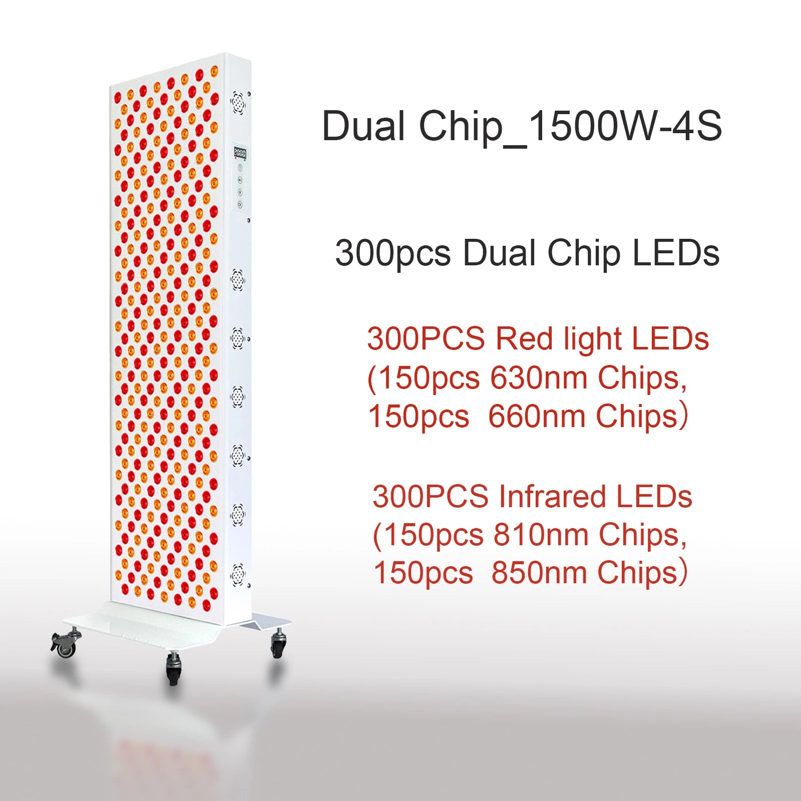 Dual Chip Red Light Therapy Panel Lamp 630nm 660nm Near Infrared Therapy Light 810nm 850nm LED Beauty Devices for Face and Body
