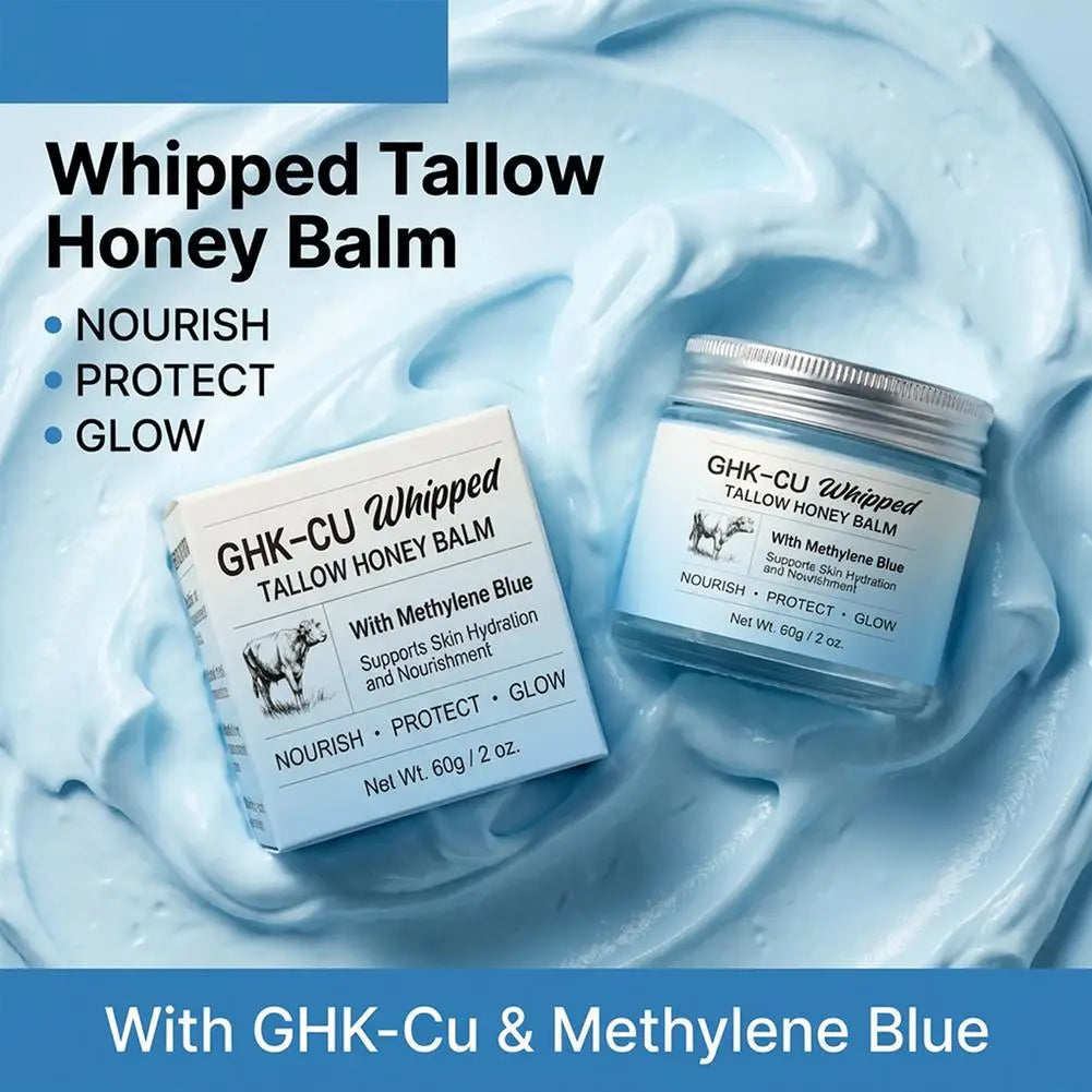 1/2/3pcs Ghk-Cu Beef Tallow Honey Balm Repair Dry Skin Deep Hydration Nourish Non-Greasy Brightening Even Skin Whipped Tallow Ho