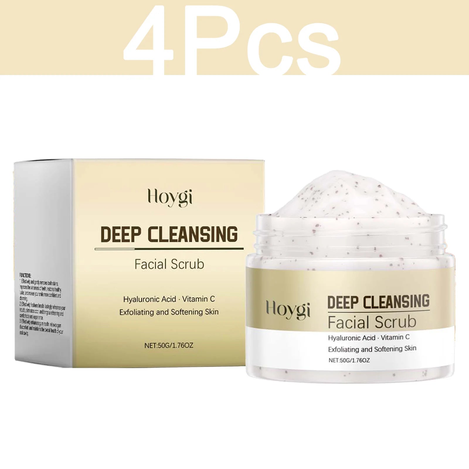 Facial Exfoliating Scrub for Deep Pore Cleansing | Tidesmit EU Scrubs Treatments 4 Pcs Tidesmit