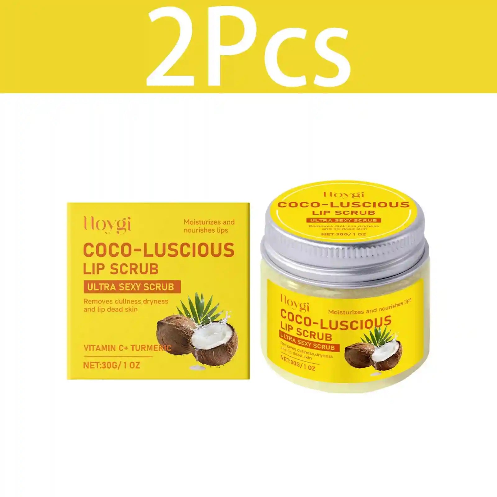 Turmeric Lip Scrub Exfoliator | Natural Moisturizing Lip Care | Tidesmit Lip Care 2PCS Tidesmit