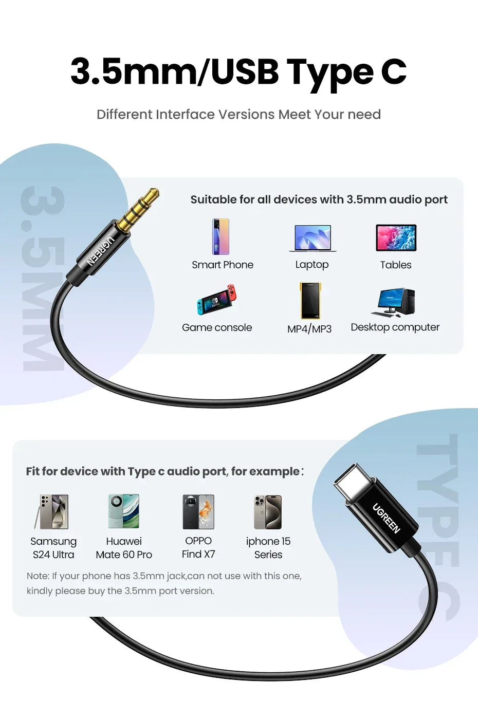 USB-C Wired Earbuds with HiFi Microphone – Tidesmit Stereo Audio Tidesmit