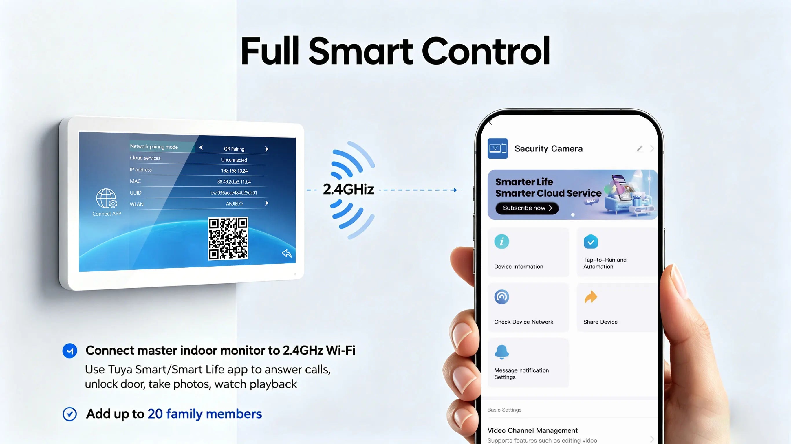 ANJIELO Doorbell Video Intercom System 5IN1 Unlock Tuya Smart Digital Frame Background Music Detection Preview NEW 2026