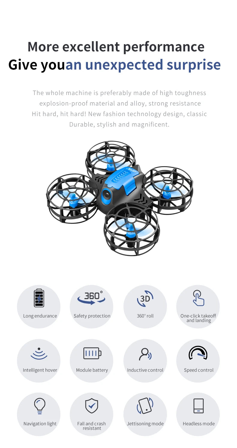 Mini RC Drone for Kids - Headless Mode, 360 Flips, V8-V18 Models Tidesmit