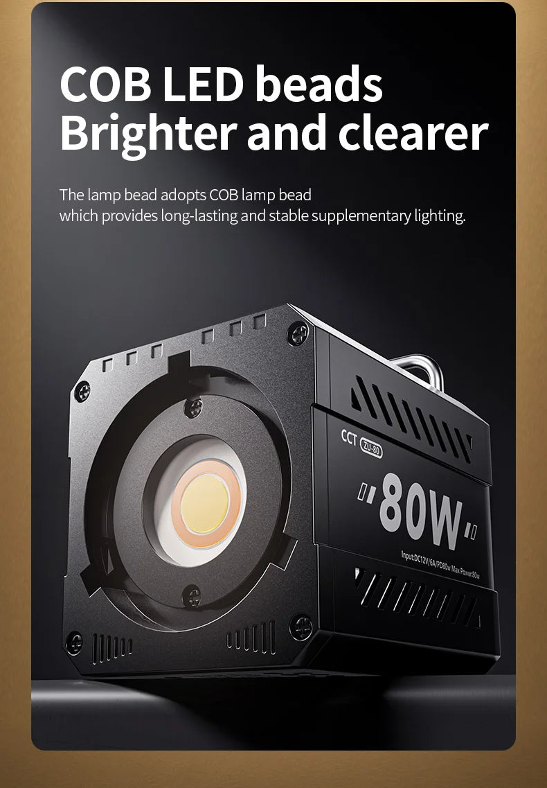 LED Video Light 60-80W Bi-Color Studio Lighting for Content Creators Tidesmit