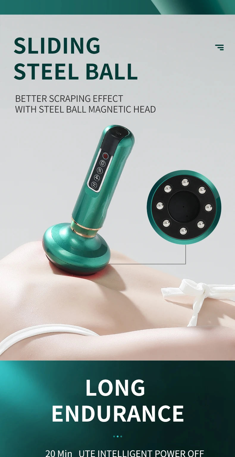 Electric Gua Sha Massager with Vacuum Suction and Infrared Heat Relaxation Treatment Tidesmit