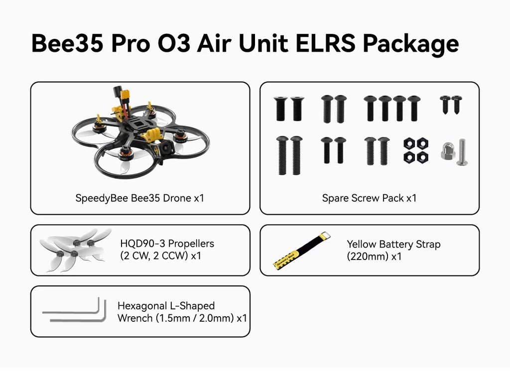 SpeedyBee Bee35 Pro 3.5 Inch Cinewhoop FPV Drone with O3 Air Unit Tidesmit
