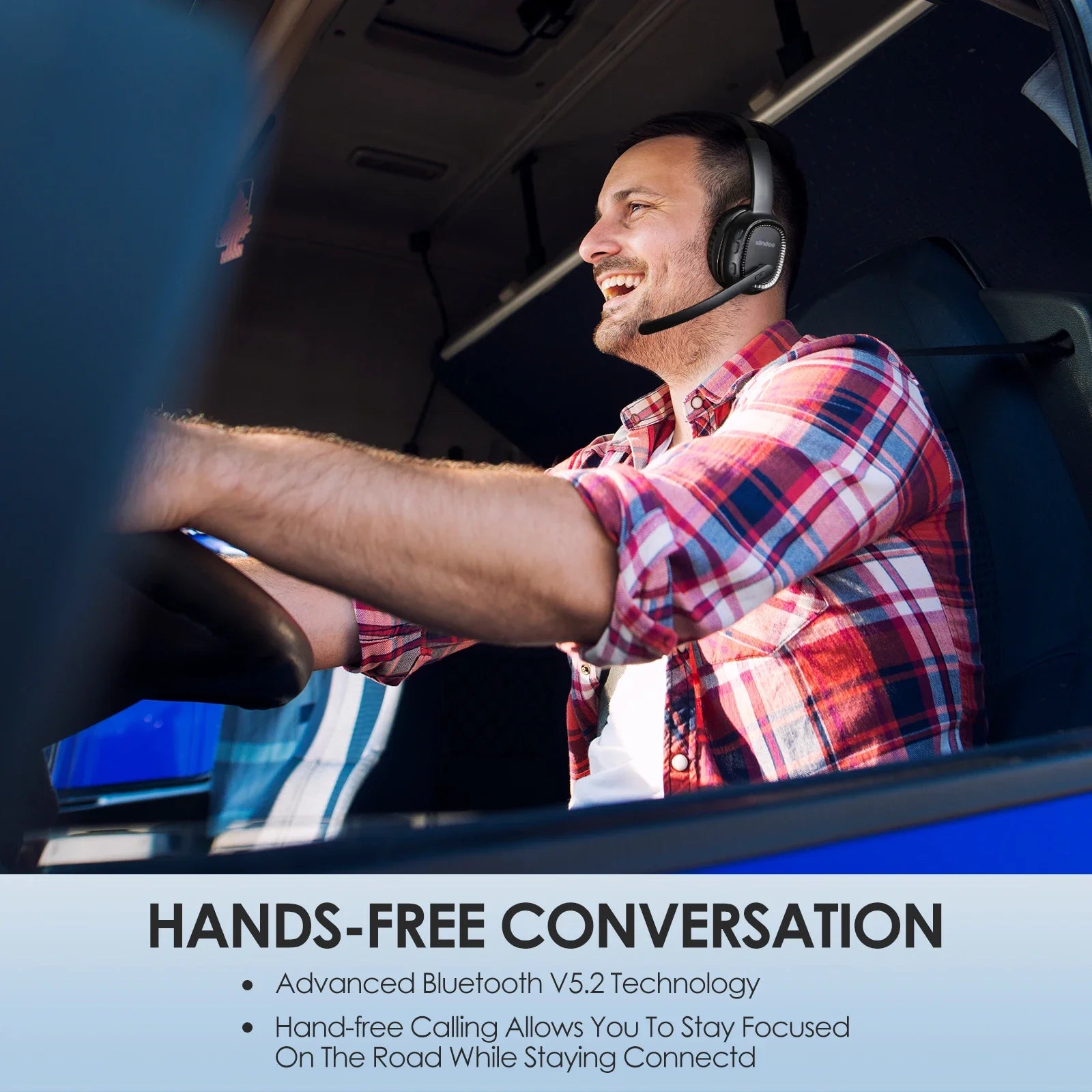 Wireless Call Center Headset with Mic - 50H Talk Time | Tidesmit Tidesmit