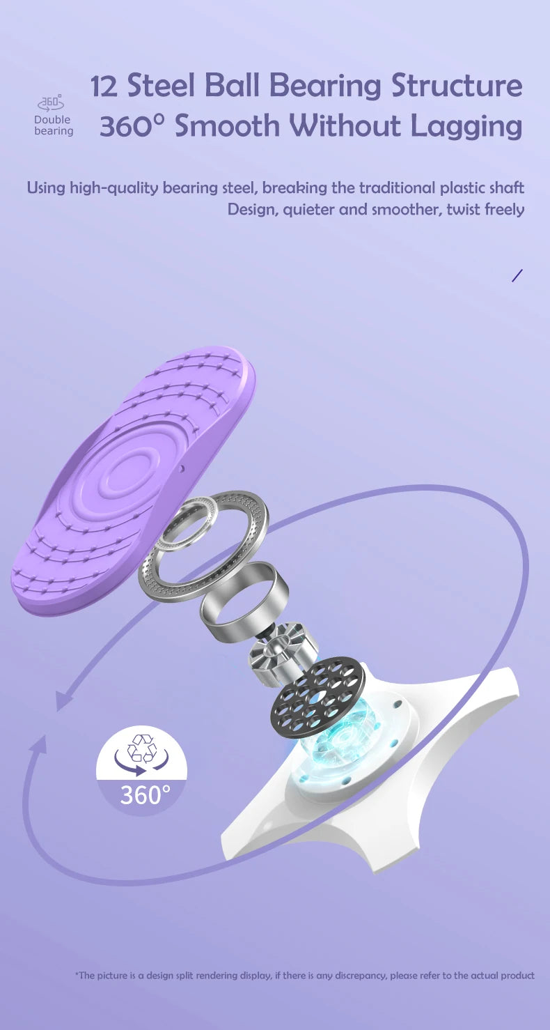 Waist Twisting Disc for Core Fitness – Non-Slip Purple Tidesmit Body Shaping Massage Equipment Tidesmit