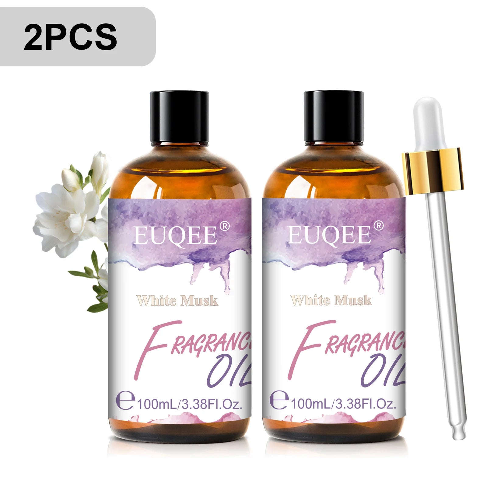 EUQEE 100ml Premium Fragrance Oil Coconut Vanilla White Musk Freesia Aroma Fragrance Oils For Diffuser Humidifier Candle Making