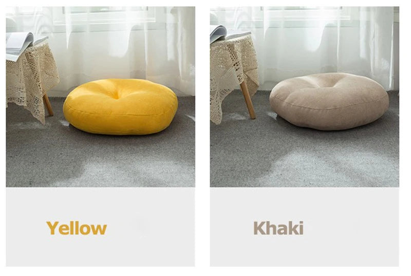 Round Shape Linen Seat Cushion Silk Cotton Core Tatami Cushion Pillow Home Decoration Soft Car Sofa Cushion Flax Round Sitting