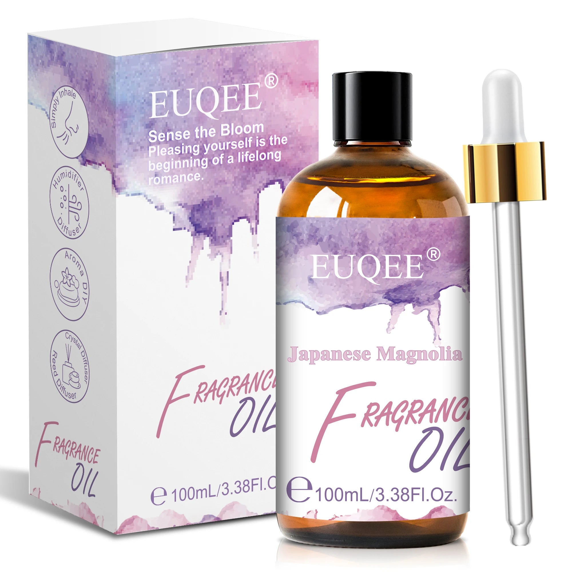 EUQEE 100ml Aroma Fragrance Oil Japanese Magnolia Bubble Gum Coconut & Vanilla Freesia Fragrance Oils For Diffuser Humidifier
