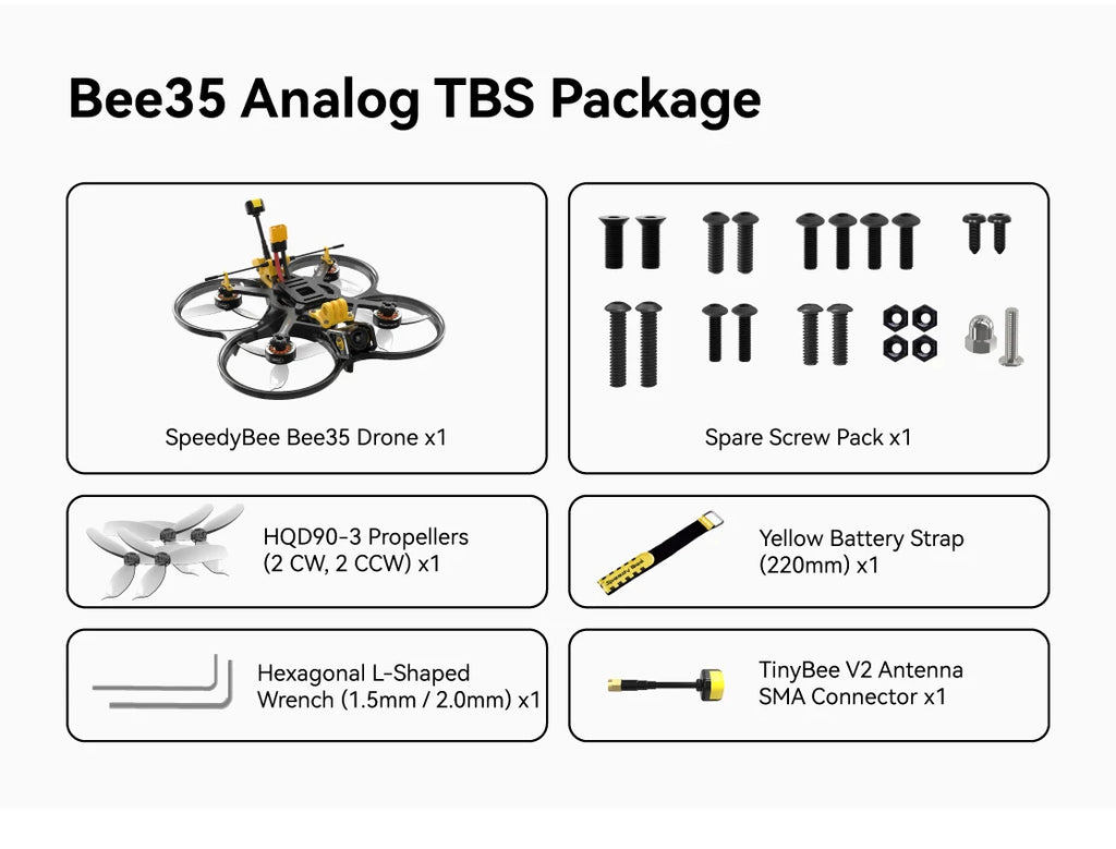 SpeedyBee Bee35 Pro 3.5 Inch Cinewhoop FPV Drone with O3 Air Unit Tidesmit