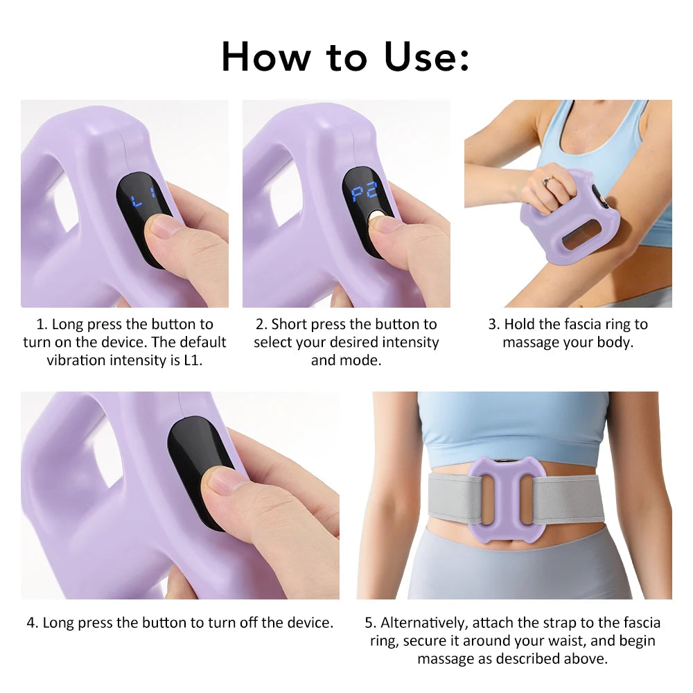 Fascia Massage Gun: Deep Tissue Percussive Therapy Tool (Purple) Fascia Gun Tidesmit
