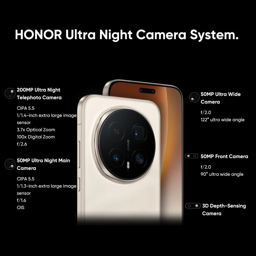Honor Magic 8 Pro 5g Smartphone Global Version Snapdragon 8 Elite Gen 5 200Mp Ultra Night Telephoto Ois 6270Mah 100W Supercharge 80W Wireless 6.71"Oled Nfc