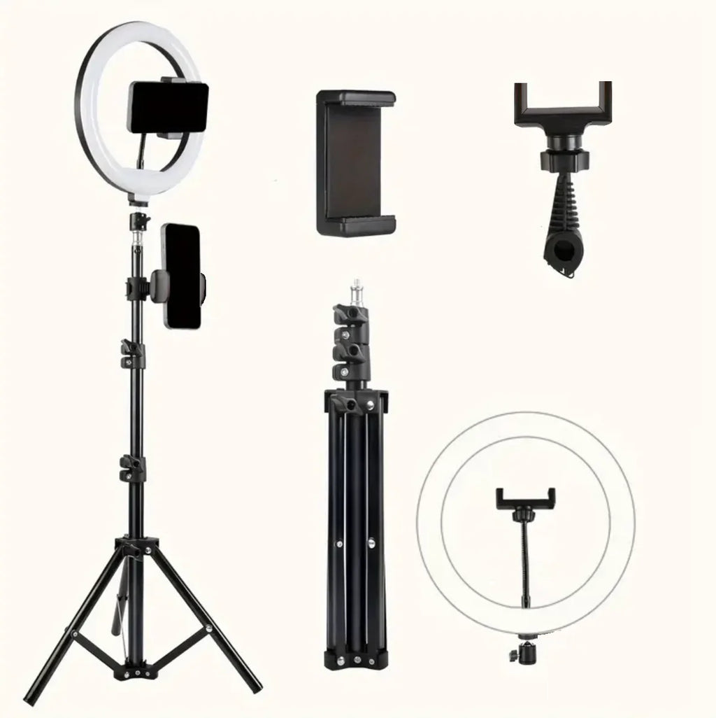 10-Inch LED Ring Light with Adjustable Tripod Stand - Black black Tidesmit
