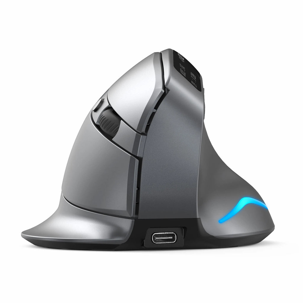 ZELOTES F-26C Mouse Rechargeable display dual-mode wireless mouse with silent 2.4GHz BT gray mouse