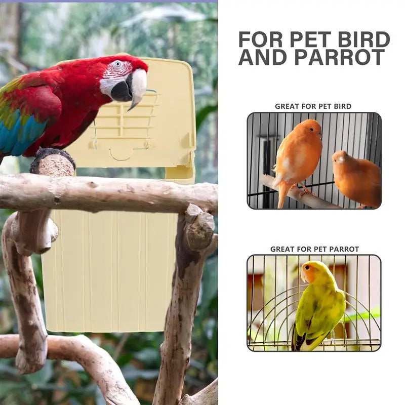 4pcs plastic bird breeding nesting boxes for parrots, lovebirds, and finches. Durable hanging cage incubation huts.