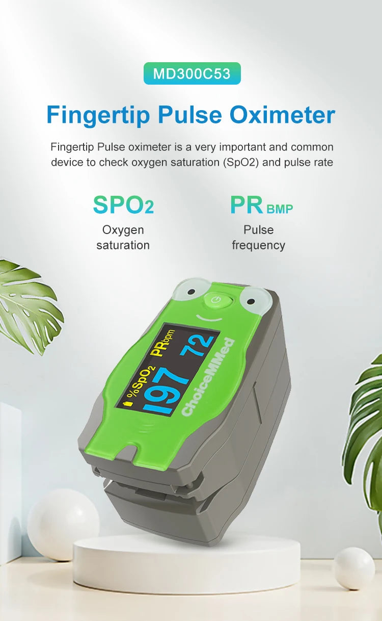 ChoiceMMed Children Finger Pulse Oximeter Blood Oxygen Saturation Monitor Pulse Rate Meter Pulse Oxiometer OLED Oximetro de dedo