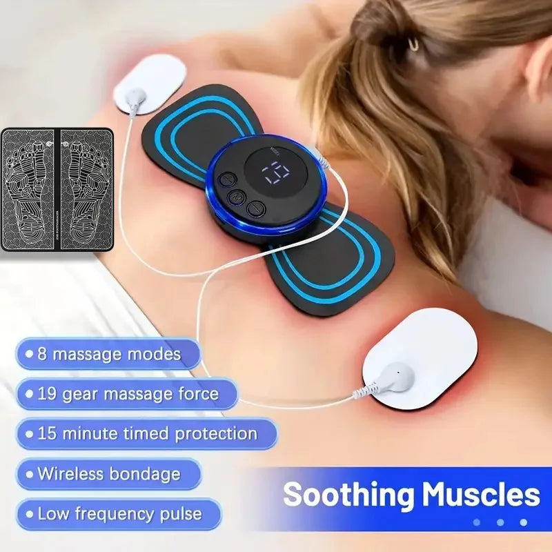EMS Neck Massager - Portable Electric Pulse Pain Relief Patch Relaxation Treatment Tidesmit