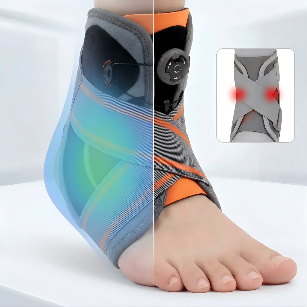 Unisex Ankle Orthosi Bracket Elastane Foot Stabilizer with Protective Rotary Ankle Strap for Injury Recovery Ankle Brace Support
