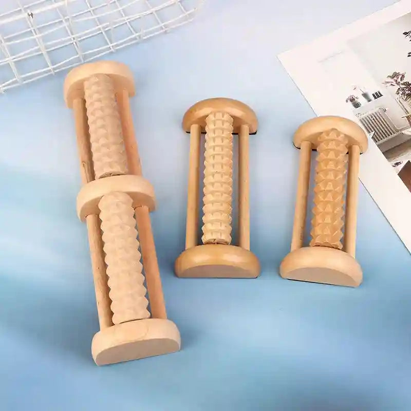 Wooden Foot Massager Roller | Deep Tissue Reflexology Tool Massage Roller Tidesmit