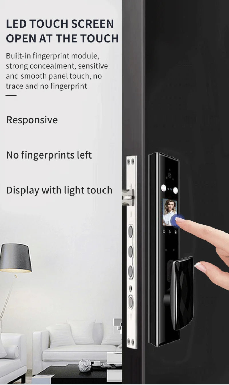 Intelligent Lock for Apartment Face and Palm Vein Recognition Smart Door Lock With Camera Cat Eye Fingerprint Door Lock