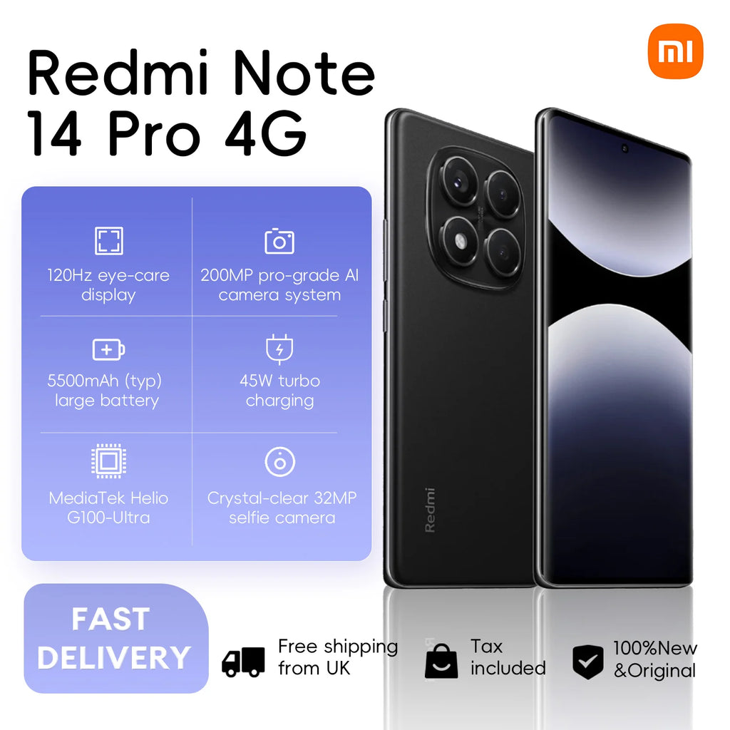 Xiaomi Redmi Note 14 Pro 256GB 5G Smartphone - 200MP Camera AE Tidesmit