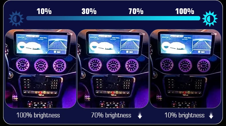 Mercedes-Benz Turbine LED Air Vents - 64 Color Ambient Lighting Kit Tidesmit