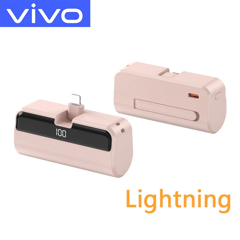 Portable Power Bank 50000mAh | Fast Charging USB-C Travel Battery Pink Lighting Tidesmit