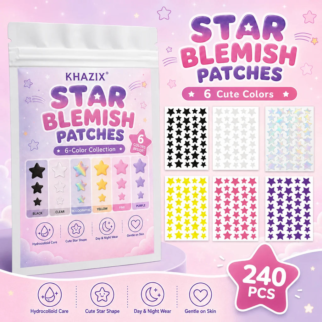 240pcs olorful Star / Pimple Patches / Acne Spot Covers / Blemishes / Pimple Marks / Unisex.